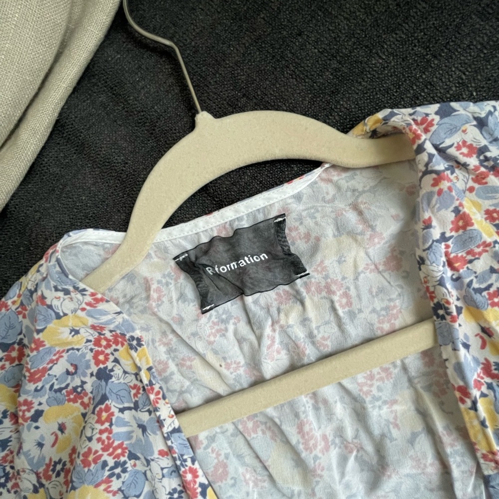 Reformation 100% Silk Midi Floral Wrap Dress